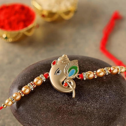 TIED RIBBONS Rakhi Gift For Brother With Chocolates - Premium Rakhi With Chocolates Pack Mini Greeting Card And Roli Chawal - Rakhi For Brother, 300 Gram 