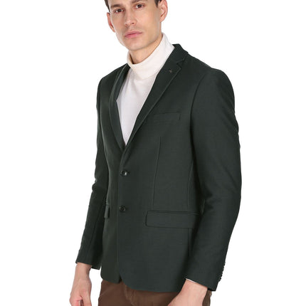 Arrow Men Dark Green Single Breasted Solid Formal Blazer 