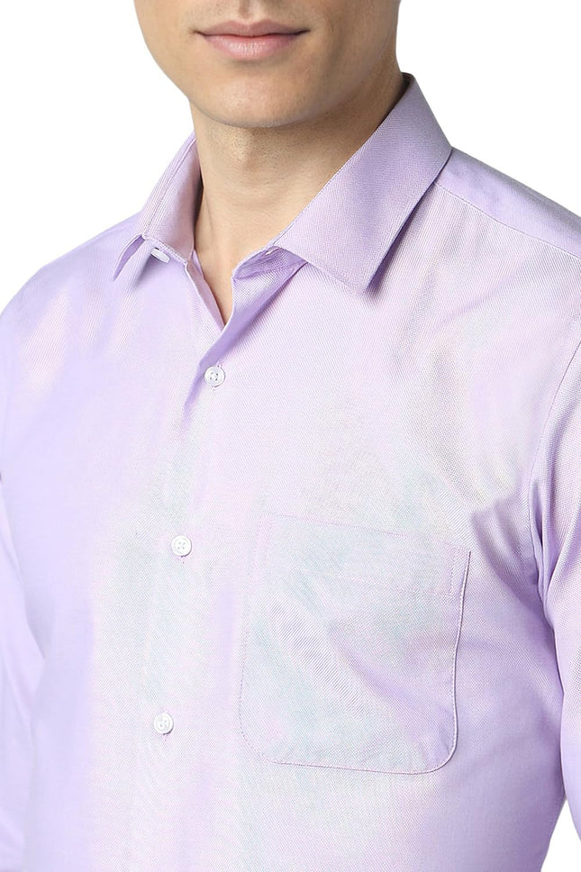 Peter England Men's Slim Fit Shirt (PESFWSLPJ26578_Size(40) Lilac 