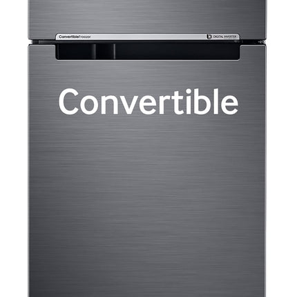 Samsung 236 L, 3 Star, Convertible, Digital Inverter with Display Frost Free Double Door Refrigerator (RT28C3733B1/HL, Black Matt) 