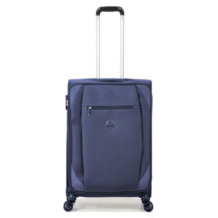 Delsey Paris Rami 55 cms Small Cabin Polyester Soft-sided 8 Wheels Spinner Luggage/Suitcase/Trolley Bag for travel (Blue) 