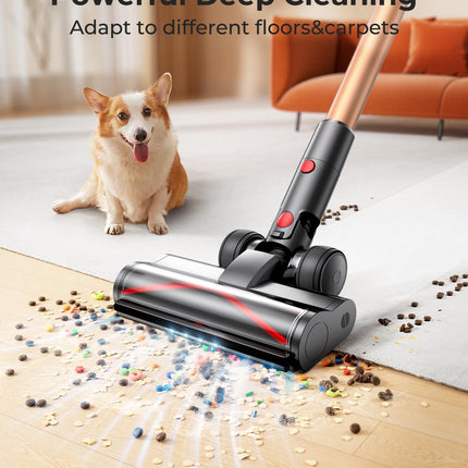 Laresar Ultra 7 Cordless Vacuum Cleaner 550W/45Kpa Stick Vacuum Cleaner with Touch Screen, Up to 60 Mins Runtime, Lightweight Handheld Vacuums for Hardwood Floor Carpet Car Pet Hair, Black 