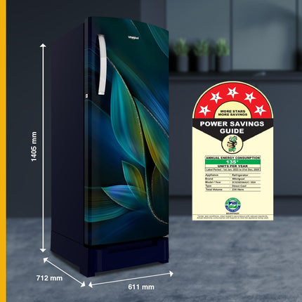 Whirlpool 236 L 5 Star Frost Free Inverter Direct-Cool Single Door Refrigerator (Auto Defrost, 5 Star Rated, 260 IMPRO PLUS ROY 5S INV BLUE BREEZE-Z) 