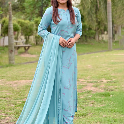 Libas Women's Cotton Kurta Sets (6909_Blue 