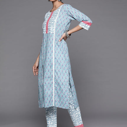 Libas Women's Cotton Kurta Sets (33204O_Blue 
