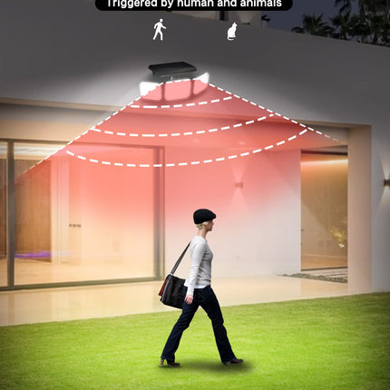 Ohotter Aluminium Outdoor Solar Light, Solar Light With Motion Sensor Ip65 Waterproof 138 Led Outdoor Solar Floodlight 3 Heads For Garden [Energy Class A+++] (1 Pack) 