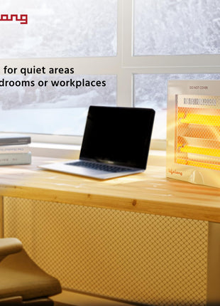 Lifelong Regalia 800 Watts Quartz Room Heater for Home with 2 Power settings, ISI Certified, 2 Rod Heater for Room |Cord Length 1.5 Meter| 1 Year Manufacturer's Warranty (LLQH922, White)