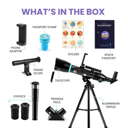 Audavibe Educational 40050 Astronomical Telescope with APP | 1000+ Facts on Solar System, Spacesuits, Launchers, Celestial Bodies, etc | AstroReels, Skymap & AR Based Fun Learning 