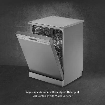 KAFF Centra 12 Place Settings Free Standing Dishwasher with Digital Display, 3 Stage Filtration (DW Centra 60, Silver) 