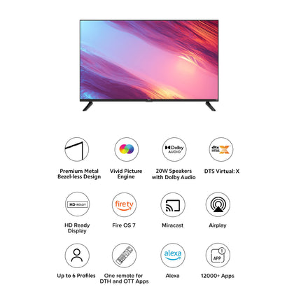 Redmi 80 cm (32 inches) F Series HD Ready Smart LED Fire TV L32R8-FVIN (Black) 
