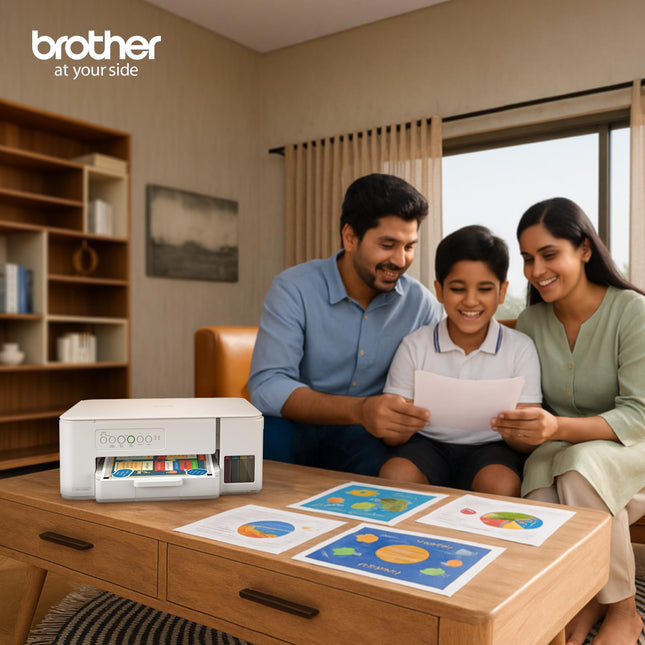 Brother DCP-T436W (New Launch) Multifunction Print Scan Copy Ink Tank Color Printer Best for Home, 27/11 PPM BK/CL, WiFi, Print Upto 7.5 K Pages in Black & 5 K in Color Each for(CMY),Free Installation