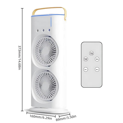 OWME Mini Air Cooler for Room Cooling AC Portable Mini Fan | Artic Cooler with 280ml | Rechargeable Mist Cooling Fan | 3 H Timer, 3 Wind Speeds, and 3 Spray Modes for Office, Home, Kitchen - White 