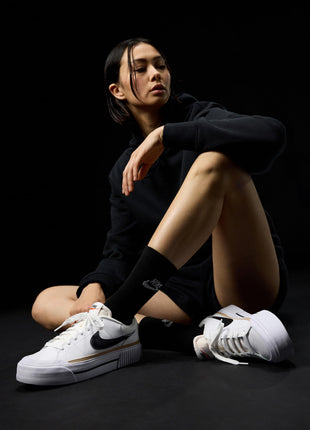 Nike WMNS Court Legacy Lift White Black Hemp Team Orange
