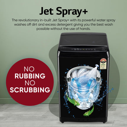 LG 8 Kg, 5 Star, Smart Inverter Technology, Wi-Fi, Turbowash, Fully Automatic Top Load Washing Machine With In-built heater (T80V4OB1S, Turbodrum, Stain Clean, Hard Water Wash & Jetspray+, Onyx Black) 