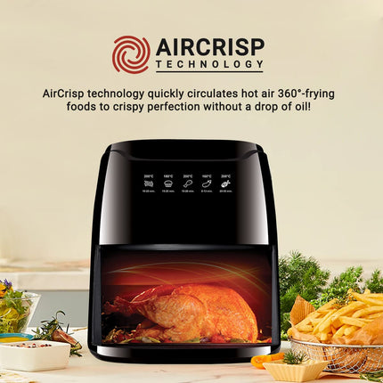 INALSA Air Fryer 4.2 ltr|1400 W with Air Crisp Technology|Temperature & Timer Control|8 Preset Menu & Digital Display|Air fry, Bake,Roast,Reheat,Dehydrate|Airfryer Recipe book(Tasty Fry Digital) 