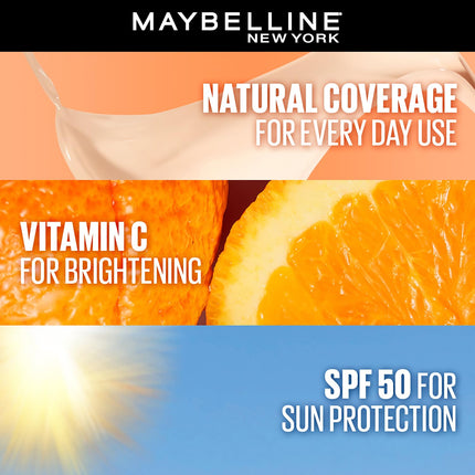 Maybelline New York Liquid Foundation, Lightweight Skin Tint With Spf 50 & Vitamin C, Natural Coverage, For Daily Use, Fit Me Fresh Tint, Shade 03, 30Ml 