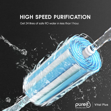 HUL Pureit Vital Plus Mineral RO+UV+MP 6 Stage, 7L |Upto 60% Water Savings|Wall mount Water Purifier with FiltraPower technology (White) 