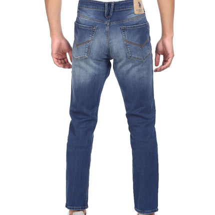 U.S. POLO ASSN. Men's Slim Mid Rise Jeans (UDJENO0370_Blue_32) 