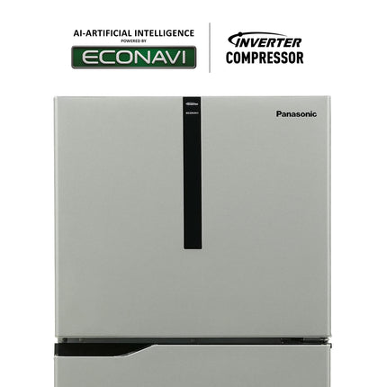Panasonic 260 L Double Door 3 Star AI Enabled Inverter Technology Frost Free Refrigerator Appliance (NR-TH272CVHN, Electric Grey, Jumbo Fresh Vegetable Basket, Net Capacity 237L) 
