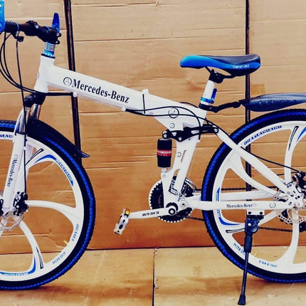 Amaze Kai Dual Suspension Bikes Latest Bmv Foldable Gear Cycle for Men with 21 Speed Gear 6 Spoke | Folding Mountain Bike with Double Disc Break & Mac Wheel, 26 Inch, (White) 