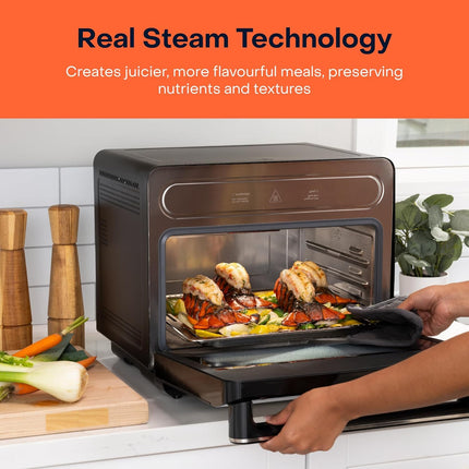 Nutricook Steami, Steam + Air Fryer Oven, 11-in-1 Functions, 24L Capacity, Steam + Convection, Real Steam Technology, 1600 watts, Black 