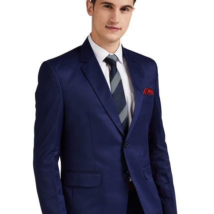 FAVOROSKI Designer Men's Slim Fit Notched Lapel Single Breasted Solid Blazer, Navy Blue (FAVBL161134-NBLUE-5XL) 