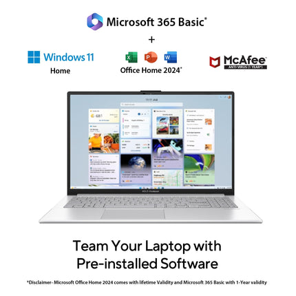 ASUS Vivobook Go 15, AMD Ryzen 3 7320U Thin & Light Laptop(AMD Radeon iGPU/8GB RAM/512GB SSD/FHD/15.6"/60Hz/Windows 11/M365 Basic (1Year)*/Office Home 2024/Cool Silver/1.63 Kg) E1504FA-NJ131WS 