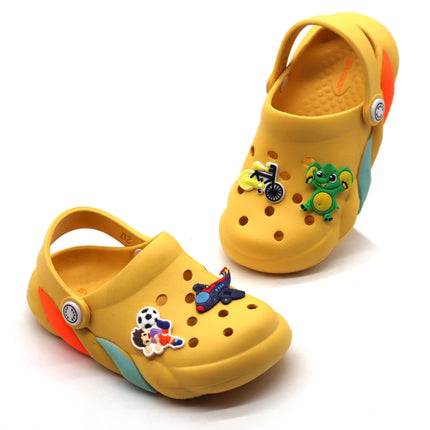SVAAR Slingback Clog Shoes for Boys & Girls || Indoor & Outdoor Sandals Clogs for Kids with 4 Cartoon Charm 