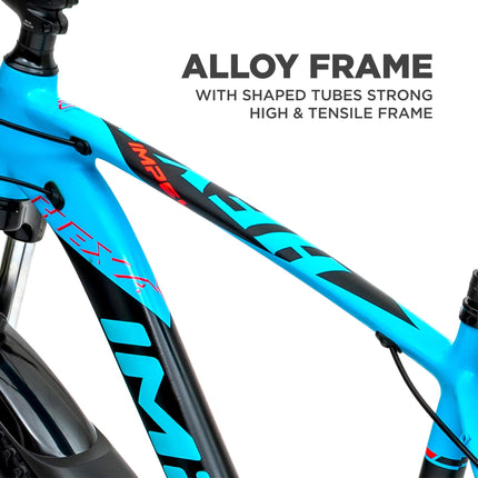 KROSS Hexa 29T Unisex Matt Black Multispeed (Shimano 24-Speed) MTB | Alloy Frame with Dual Disc Brakes and Front Suspension Fork | Ideal for 15+ Years (Blue) 