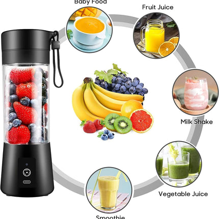 DADLM® Portable Blender, USB Rechargeable Mini Juicer Blender,Electric Juicer Bottle Blender Grinder Mixer, Personal Size Blender for Juices, Shakes and Smoothies,Fruit Juicer Machine (1) 