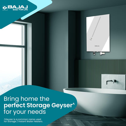 Bajaj Skive 5 Litre Instant Water Heater for home| High Grade SS Tank| Multiple Safety System| Suitable for High Rise| Shock Resistant| Rust Proof Outer| 5-Year* Tank Warranty by Bajaj 【White】 