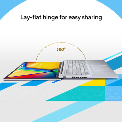 ASUS Vivobook 16" FHD+ (1920 X 1200), 60Hz 300Nits, Core i5-12500H, (16GB RAM/512GB SSD/Intel Iris X? Graphics/Win 11/Office Home/Fingerprint/42Whr Battery/Transparent Silver/1.88Kg), X1605ZAC-MB541WS 
