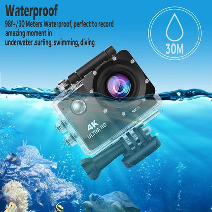 IBS 4K 30FPS Action Camera Ultra HD Underwater Camera 170 Degree Wide Angle 98Ft Waterproof Camera (Light Action) - Digital, Multicolor 