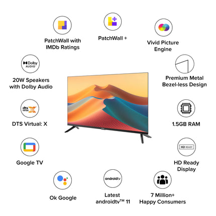 MI 108 cm (43 inches) A Series Full HD Smart Google LED TV L43M8-5AIN (Black) 