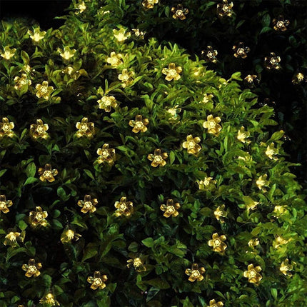 Epyz Solar Sakura Flower String Light Outdoor Waterproof Blossom String Light Solar Power for Garden,Lawn,Patio,Christmas Tree,Party Decorations [ 30 LED, Warm Yellow Light, Pack of 1 ] 