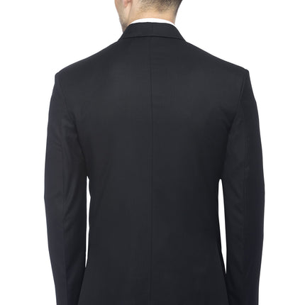 FAVOROSKI Designer Men's Slim Fit Notched Lapel Single Breasted Solid Blazer, Black (FVBL161133-BLACK-5XL) 