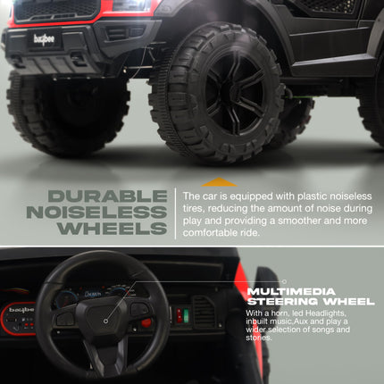 Baybee Bronco Battery Operated Jeep for Kids, Ride on Toy Kids Car with RGB Windshield Light & Music | Electric Jeep Battery Car | Baby Big Car for Kids to Drive 3 to 8 Years Boys Girls (Red) 