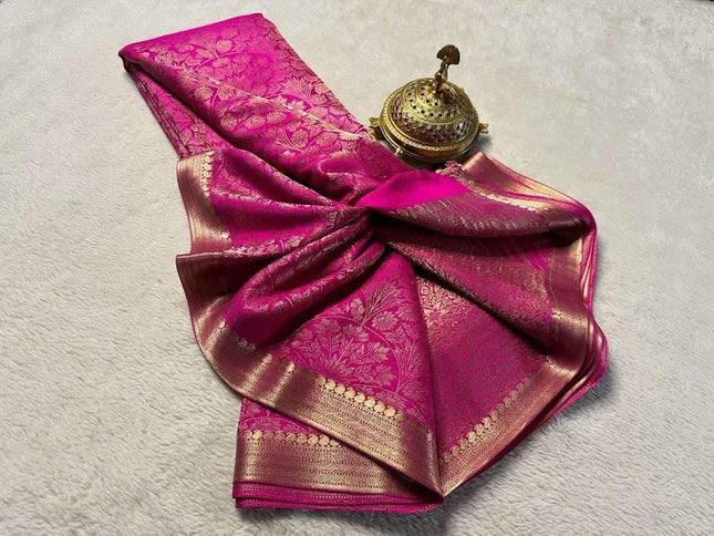 AYYAPPASILK Luxurious Brocade Semi Mysore Silk Saree Elegant Ethnic Wear with Blouse Piece Soft, Comfortable Fabric for Special Occasions 