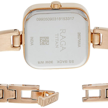 Titan Raga Viva Blue Dial Analog Date Metal Strap watch for Women-NS2607WM02 