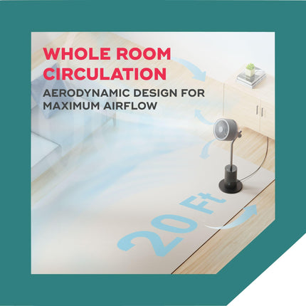 NUUK HALO 3D Air Circulation Tower Fan with Mood Lamp | Super Silent Remote Controlled Standing BLDC Fan | 12 Wind Speeds & 4 Fan Modes | 120˚ Horizontal & 90˚ Vertical Oscillation | 3 NIDEC Motors 