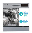 Voltas beko 8 Place Settings Table Top Dishwasher (2020/2021, DT8S, Silver, Inbuilt Heater) 