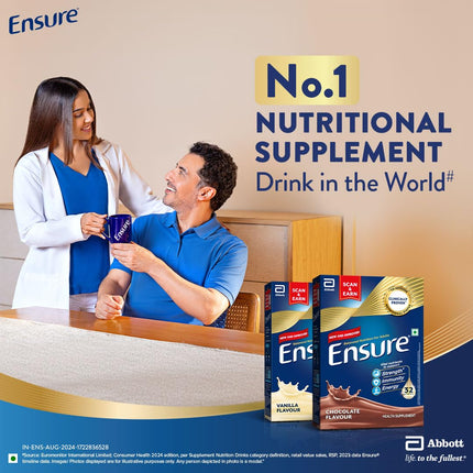 Ensure No 1 Nutritional Supplement Drink in the world|32 nutrients High Protein,Calcium,Vit D|Chocolate 375g 