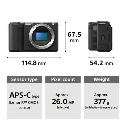Sony Alpha ZV-E10M2K 26 MP Interchangeable Lens Mirrorless Vlog Camera for Creators (16-50mm Power Zoom Lens) | APS-C Sensor | 4K 60p with 10bit 4:2:2 Recording - (Black)