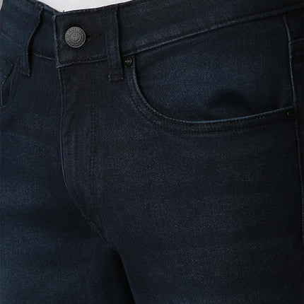 Louis Philippe Men's Slim Jeans (LRDNCSLPR07300_Navy, Mid Rise, 34 