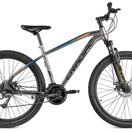 Cradiac XC 900 24 Speed 6061 Alloy Cycle 27.5 T 24 Geared Bicycle for Men with Front Zoom Lockout Suspension & Dual Disc Brake Mountain Bike | Ideal for 14+ Years, Unisex, Frame Size : 18 Inch, Grey 