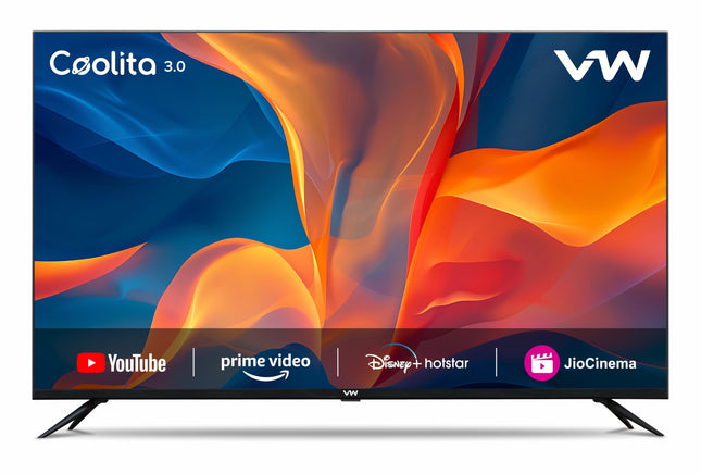 VW 101 cm (40 inches) Linux Frameless Series Full HD Smart LED TV VW40C3 (Black) | with 18 Months Warranty 