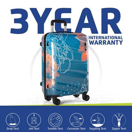 Safari Plastic Serene Hardside Suitcase, Lightweight And Scratch Resistant, Fixed Combination Lock, 360 Degree Dual Wheels, Telescopic Handle, Check-In Luggage Trolley Bag, Medium, 65Cm 