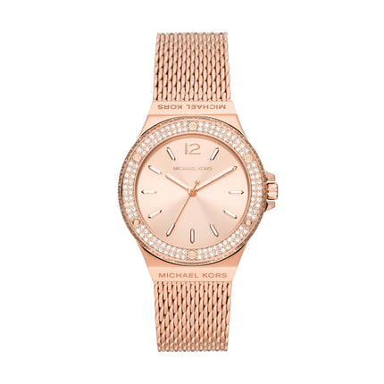 Michael Kors Stainless Steel Lennox Analog Rose Gold Dial Women Watch-Mk7336, Rose Gold Band 