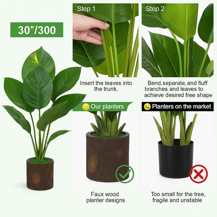 Yash Enterprises 12 Patta Bonsai Artificial Plant with Pot (30 cm, Green) 