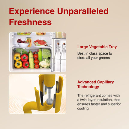 Godrej 180 L 2 Star Advanced Capillary Technology, With Jumbo Vegetable Tray Direct Cool Single Door Refrigerator(2023 Model, RD EDGE 205B WRF PP BL, Pep Blue) 